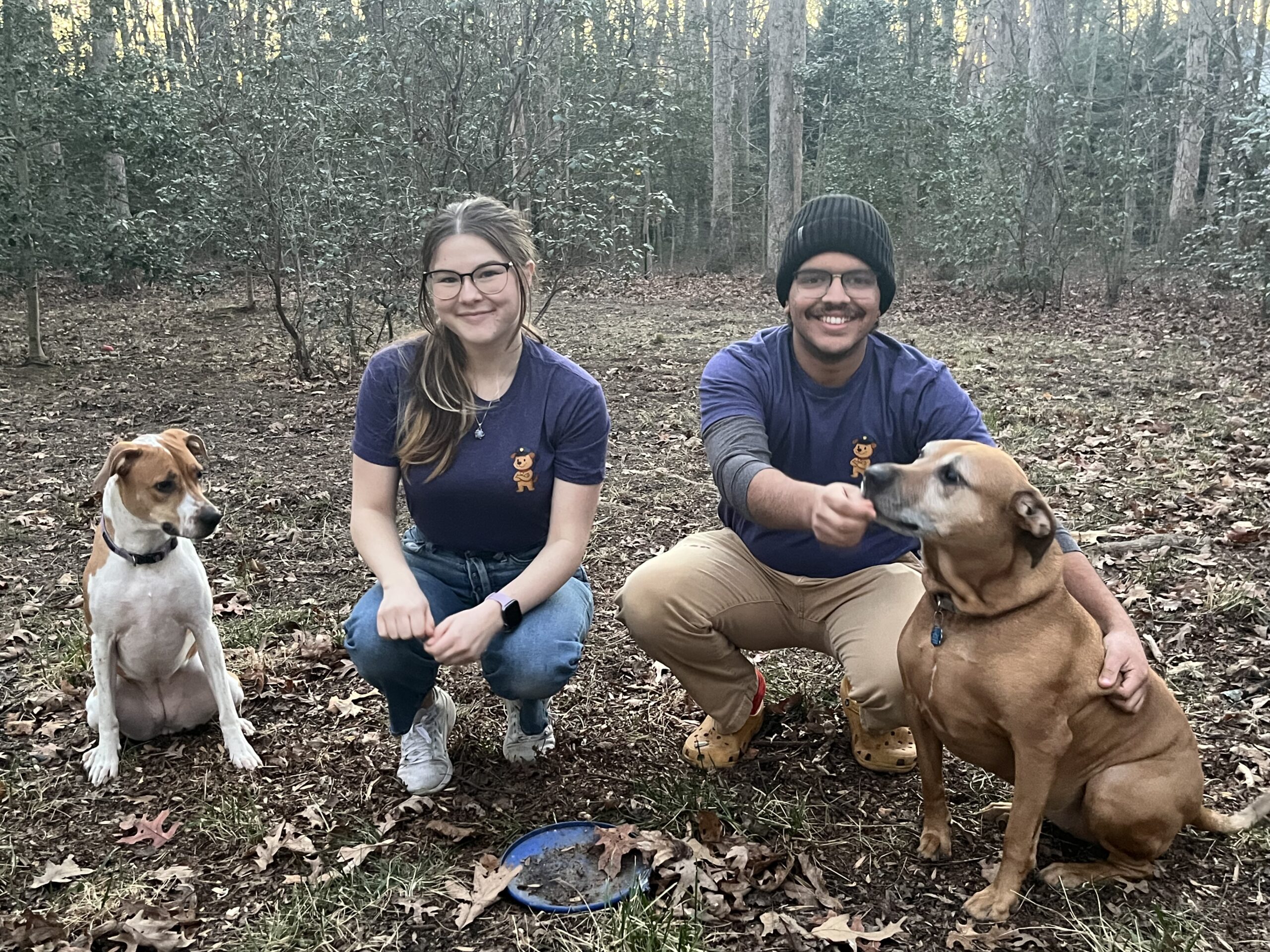 Poop Patrol family with dogs