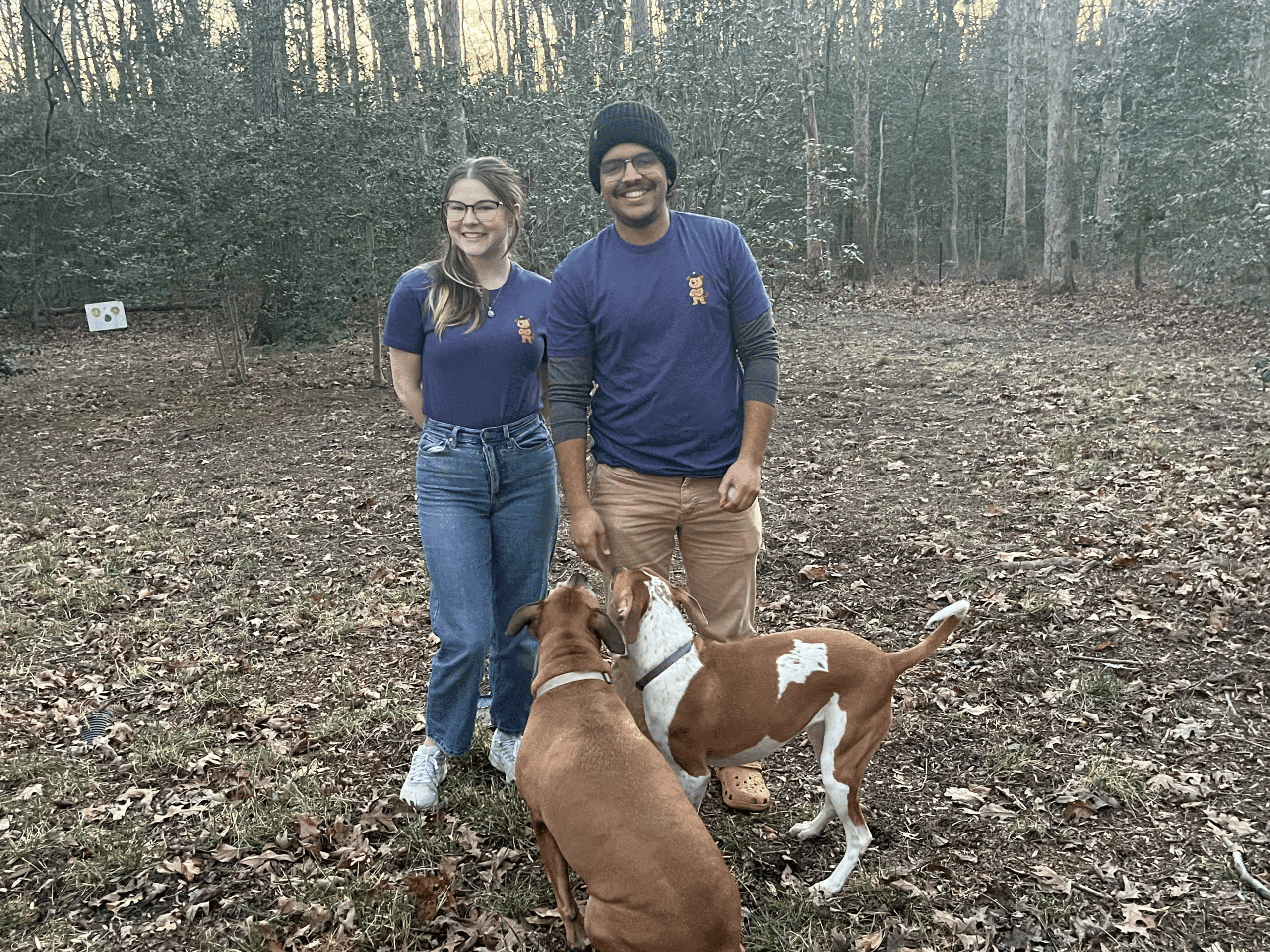 Poop Patrol family with dogs